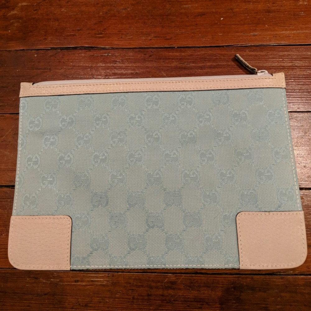 🇮🇹 GUCCI clutch, canvas & leather, made in Italy